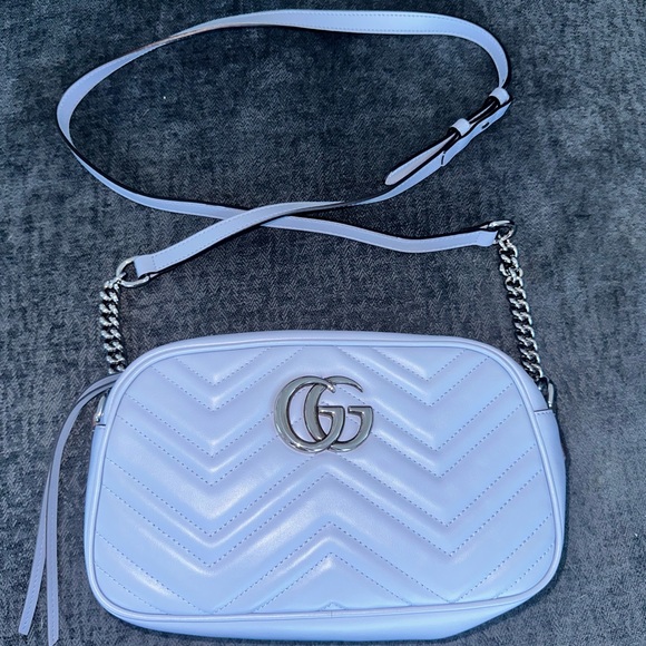 Gucci Light Blue Chevron Crossbody Bag - Picture 2 of 4